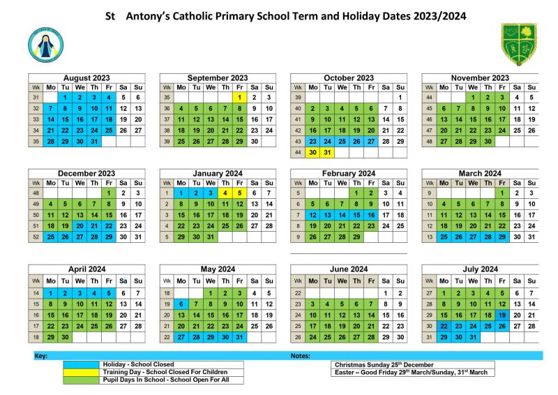 School Term Dates St Antony's